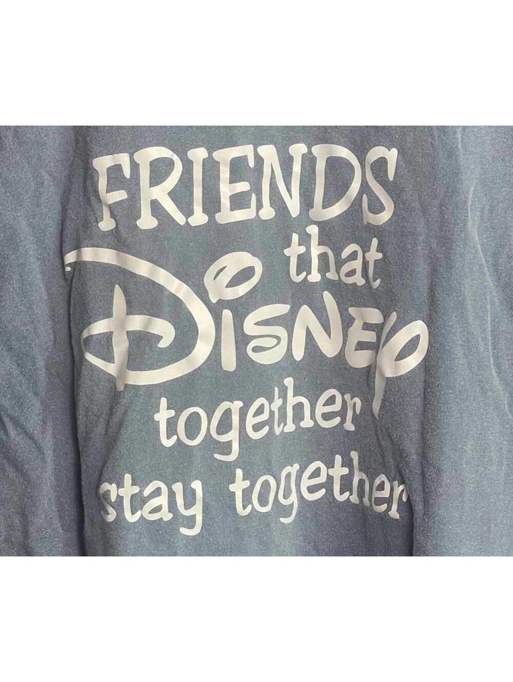Blue Graphic Pocket T-Shirt with 'Friends that Disney Together Stay Together' XL